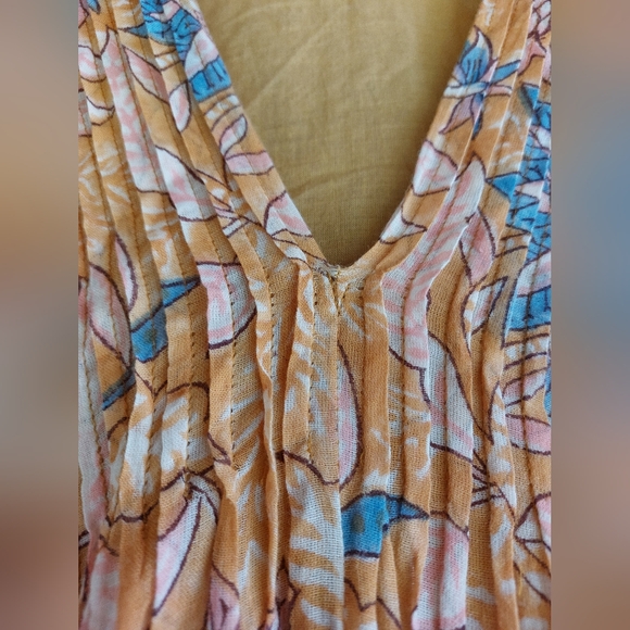 Floral Maxi Dress in Orange and Blue - Picture 2 of 4